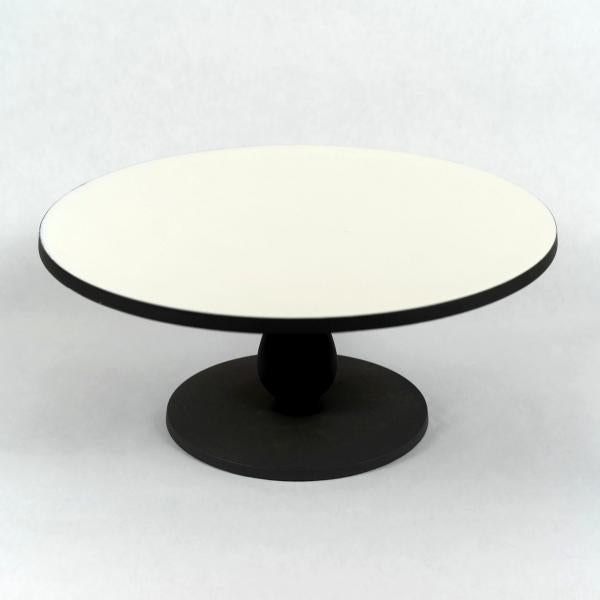 Cake Stand with Black Aluminum on the bottom and White Enamel on the top.
