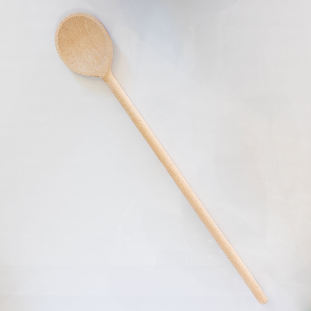 24" kitchen spoon handmade from beechwood.